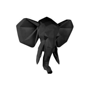 Matně černý nástěnný věšák PT LIVING Origami Elephant