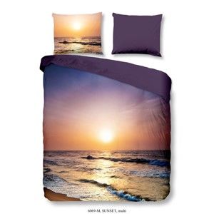 Povlečení na dvoulůžko z mikroperkálu Muller Textiels Sunset Over Sea, 200 x 240 cm