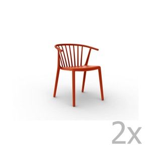 Sada 2 červených jídelních židlí Resol Woody