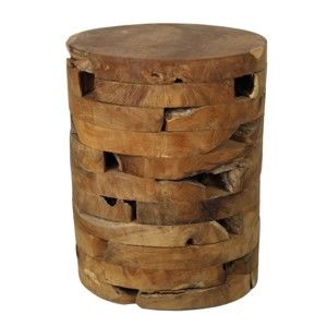 Stolička z teakového dřeva HSM collection Bata, ⌀ 35 cm