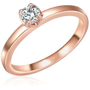 Dámský prsten v barvě růžového zlata Tassioni Kris, vel. 58