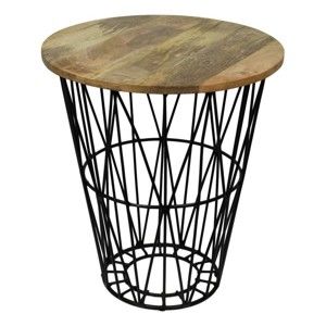 Příruční stolek z mangového dřeva a kovu HSM collection Mahita