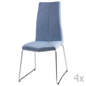Sada 4 světle modrých jídelních židlí sømcasa Aora