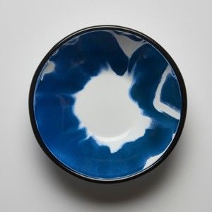 Modrobílá smaltovaná miska Kapka Little Color, Ø 16,5 cm