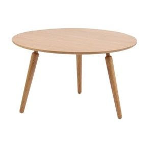 Přírodní konferenční stolek z dubového dřeva Folke Cappuccino, výška 45 cm x ∅ 80 cm