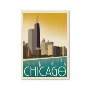 Plakát Americanflat Chicago Sky, 42 x 30 cm