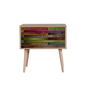 Dřevěný noční stolek Iris Rainbow