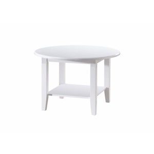Bílý konferenční stolek z dubového dřeva Folke Wittskar, ∅ 80 cm
