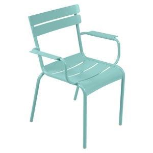 Modrá zahradní židle s područkami Fermob Luxembourg