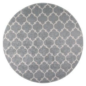 Světle šedý pratelný kulatý koberec ø 80 cm – Vitaus