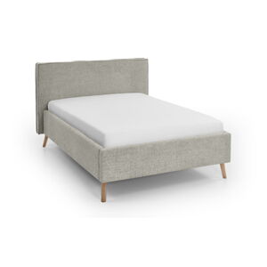 Krémová čalouněná dvoulůžková postel s úložným prostorem s roštem 140x200 cm Riva – Meise Möbel