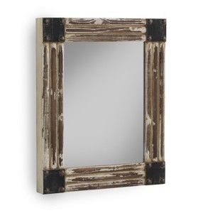 Hnědé nástěnné zrcadlo Geese, 60 x 70 cm