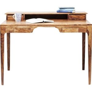 Hnědý pracovní stůl z exotických dřevin Kare Design Brooklyn