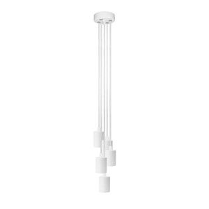 Bílé závěsné svítidlo s 5 kabely Bulb Attack Cero Group