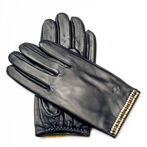 Dámské černé kožené rukavice <br>Pride & Dignity Sydney, vel. 7,5