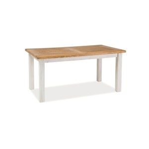Bílý jídelní stůl z borovicového dřeva Signal Poprad, délka 160 cm