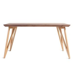 Jídelní stůl z masivního jasanového dřeva Charlie Pommier Triangle, 80 x 80 cm