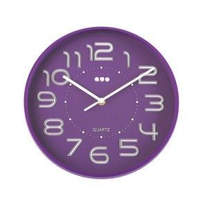 Fialové nástěnné hodiny Versa Reloj, ⌀ 28 cm