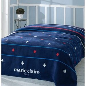 Tmavěmodrá deka z edice Marie Claire Carte, 200 x 220 cm