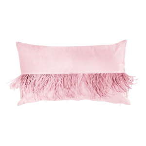 Růžový polštář s pírky Miss Étoile Feathers, 50 x 30 cm