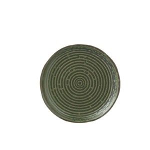 Zelený porcelánový talíř J-Line Circles, ⌀ 25,3 cm