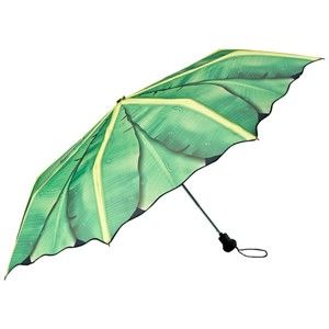Zelený skládací deštník Von Lilienfeld Banana Leafes, ø 90 cm