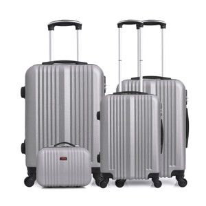 Sada 4 cestovních kufrů ve stříbrné barvě na kolečkách Hero Lipari-C