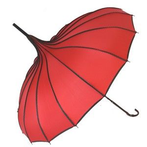 Červený holový deštník Bebeig, ⌀ 90 cm