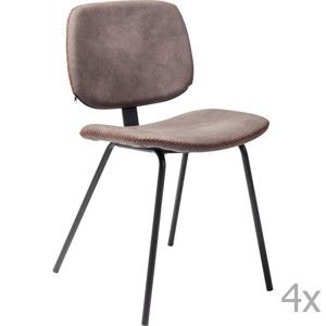 Sada 4 hnědých jídelních židlí Kare Design  Barber