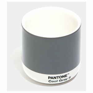 Šedý keramický termo hrnek Pantone Cortado, 175 ml