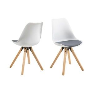 Sada 2 bílo-šedých jídelních židlí Actona Damia