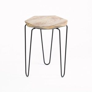 Odkládací stolek s deskou z mangového dřeva Simla Hexa, ⌀ 30 cm