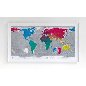 Mapa světa v průhledném pouzdře Colourful World, 130 x 72 cm