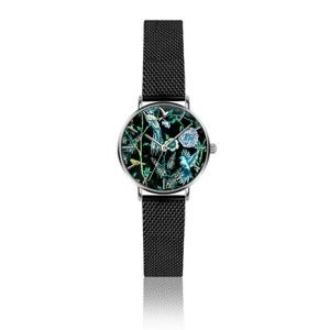 Dámské hodinky s páskem z nerezové oceli v černé barvě Emily Westwood Garden