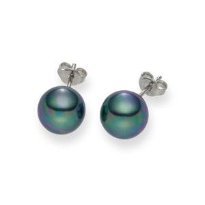 Tmavě modré perlové náušnice Pearls of London Mystic