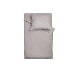 Šedobéžový lněný přehoz na postel s povlakem na polštář Maison Carezza Lilly, 150 x 200 cm