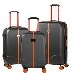 Sada 3 černých cestovních kufrů na kolečkách Murano Greece