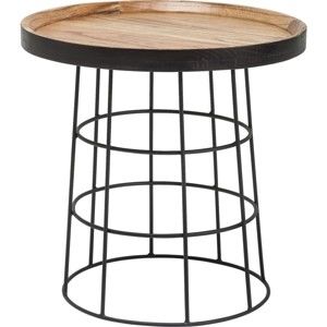 Černohnědý odkládací stolek Kare Design Country Life, ⌀ 53 cm