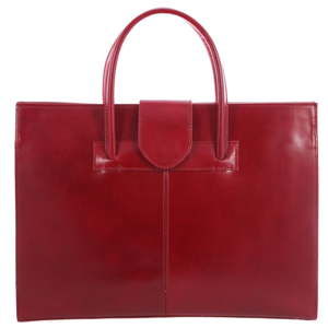 Červená kožená taška Chicca Borse Paola