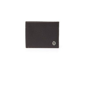 Hnědá pánská kožená peněženka Trussardi Royal, 12,5 x 9,5 cm