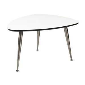 Bílý konferenční stolek s nohami ve stříbrné barvě Folke Strike, 40 x 70 x 90 cm
