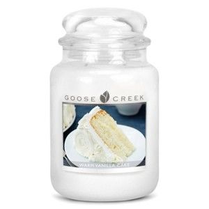 Vonná svíčka ve skleněné dóze Goose Creek Horký vanilkový koláč, 150 hodin hoření
