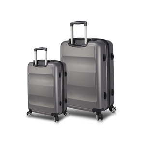 Sada 2 šedých cestovních kufrů na kolečkách s USB porty My Valice LASSO Cabin & Large