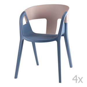 Sada 4 modro-šedých jídelních židlí sømcasa Willa