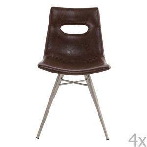 Sada 4 tmavě hnědých židlí Kare Design Venice