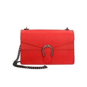 Červená kožená kabelka Roberto Buono Giselle