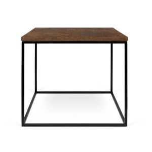 Hnědý konferenční stolek s černými nohami TemaHome Gleam, 50 cm