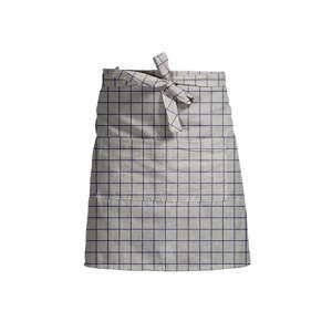 Šedě kostkovaná zástěra s příměsí lnu Linen Couture Delantal Simple Squares