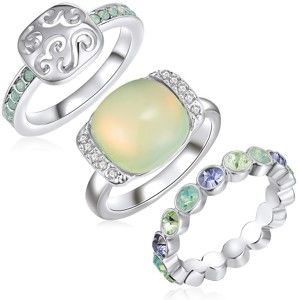 Sada 3 prstenů s krystaly Swarovski Lilly&Chloe Océane, vel. 56
