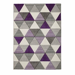 Fialovo-šedý koberec Think Rugs Brooklyn Geo, 120 x 170 cm